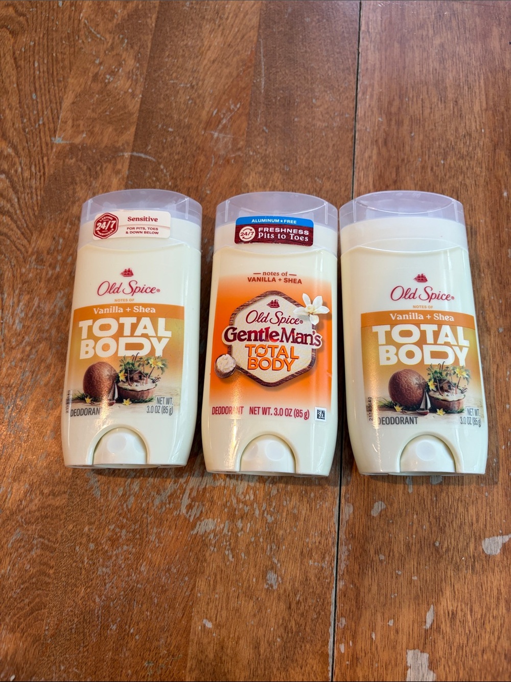 Old spice vanilla + Shea total body deodorant 3 oz Lot of 3 NEW